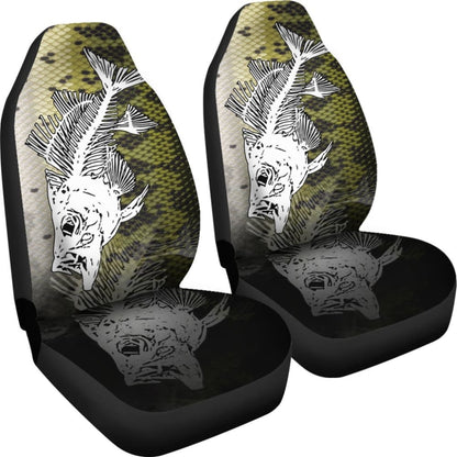 Largemouth Bass Bones And Skin Pattern Fishing Car Seat Covers 182417 - YourCarButBetter