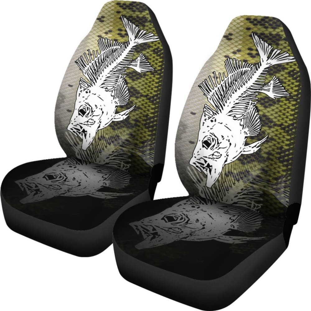Largemouth Bass Bones And Skin Pattern Fishing Car Seat Covers 182417 - YourCarButBetter