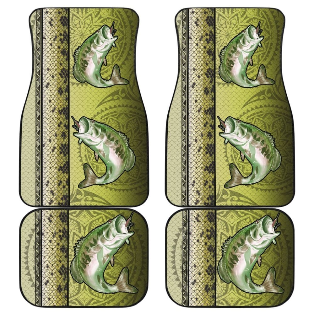 Largemouth Bass Fish Scale Pattern Fishing Car Floor Mats 182417 - YourCarButBetter