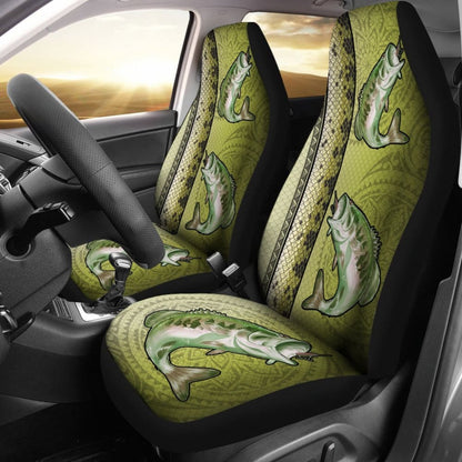 Largemouth Bass Fish Scale Pattern Fishing Car Seat Covers 182417 - YourCarButBetter
