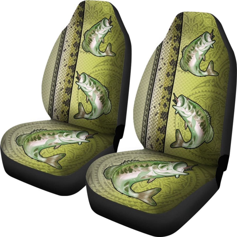 Largemouth Bass Fish Scale Pattern Fishing Car Seat Covers 182417 - YourCarButBetter