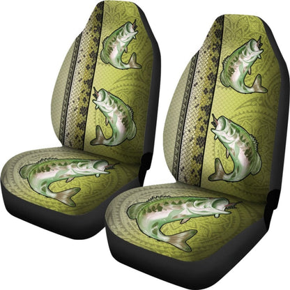 Largemouth Bass Fish Scale Pattern Fishing Car Seat Covers 182417 - YourCarButBetter