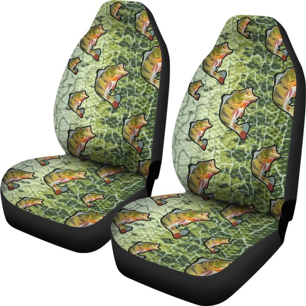 Largemouth Bass Fish Skin Pattern Fishing Car Seat Covers 182417 - YourCarButBetter