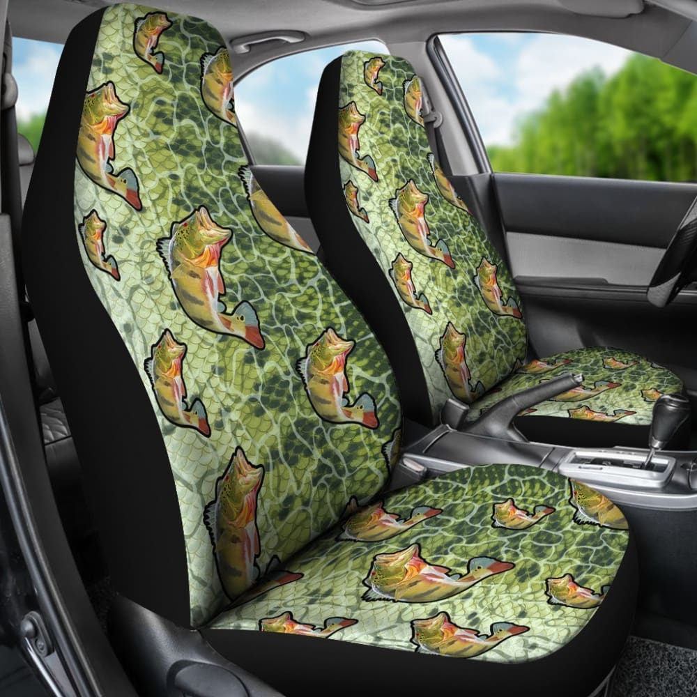 Largemouth Bass Fish Skin Pattern Fishing Car Seat Covers 182417 - YourCarButBetter