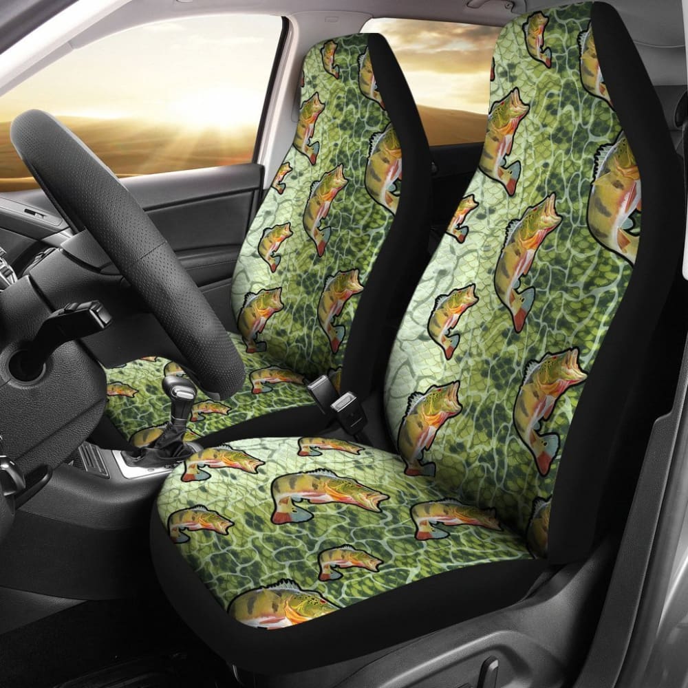 Largemouth Bass Fish Skin Pattern Fishing Car Seat Covers 182417 - YourCarButBetter