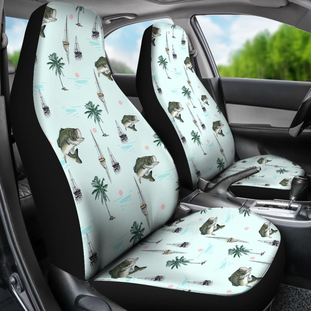Largemouth Bass Fishing Amazing Pattern Car Seat Covers 211007 - YourCarButBetter