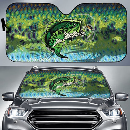 Largemouth Bass Fishing Bone Car Auto Sun Shades 211101 - YourCarButBetter