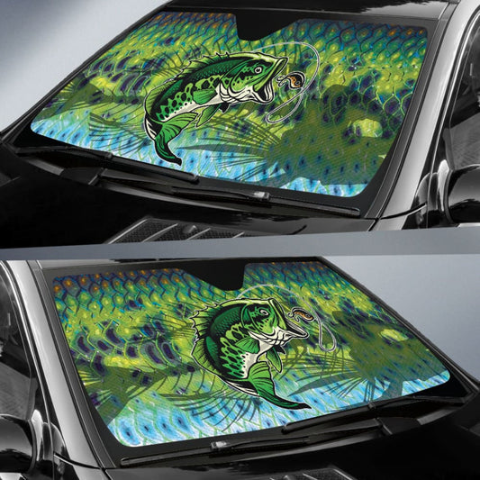 Largemouth Bass Fishing Bone Car Auto Sun Shades 211101 - YourCarButBetter