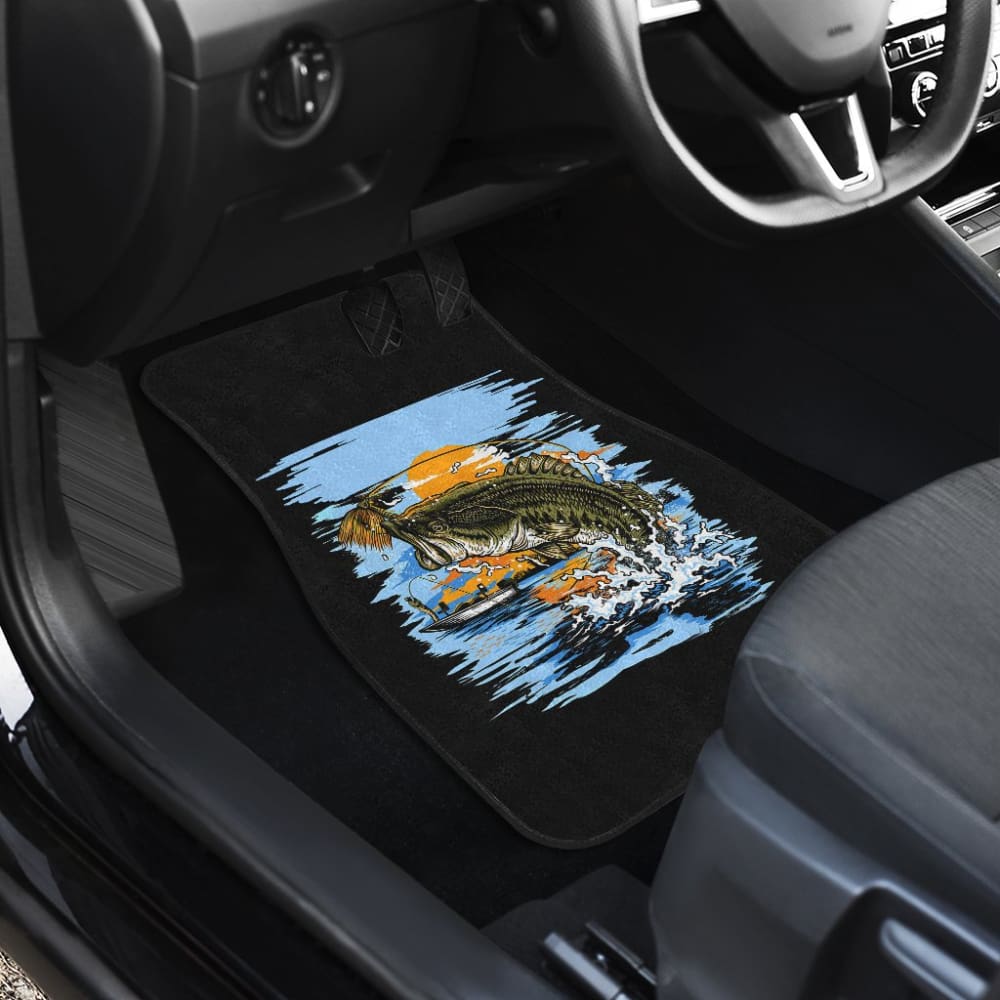 Largemouth Bass Fishing Car Floor Mats 210807 - YourCarButBetter