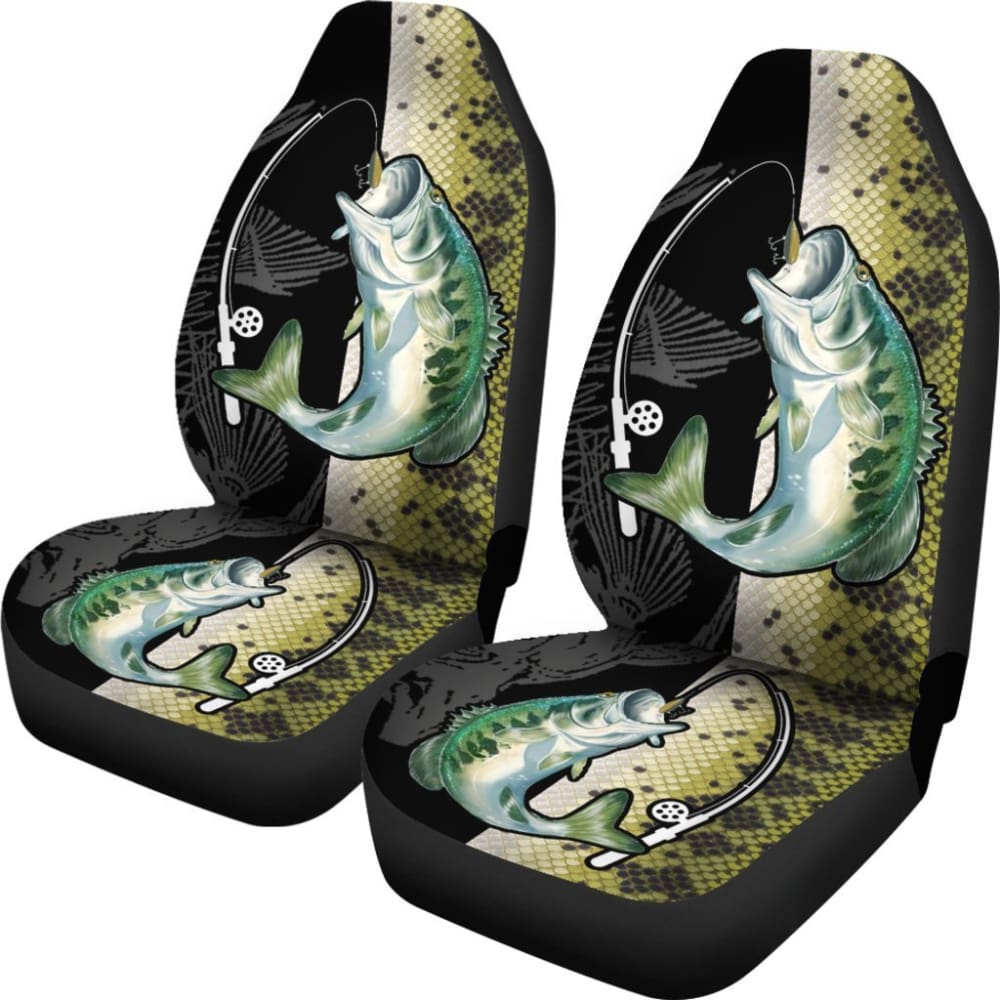 Largemouth Bass Fishing Car Seat Covers 182417 - YourCarButBetter