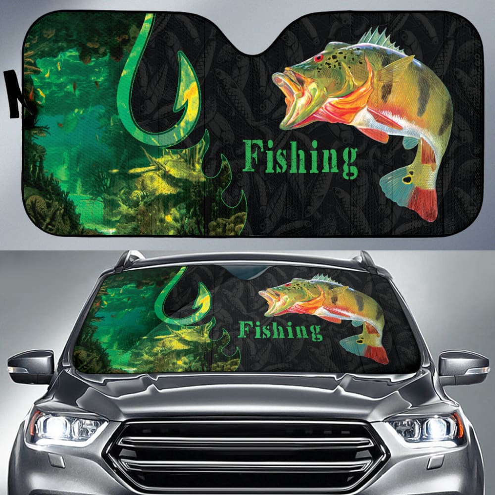 Largemouth Bass Fishing Hook Car Auto Sun Shades 211101 - YourCarButBetter