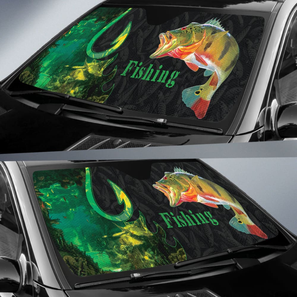 Largemouth Bass Fishing Hook Car Auto Sun Shades 211101 - YourCarButBetter