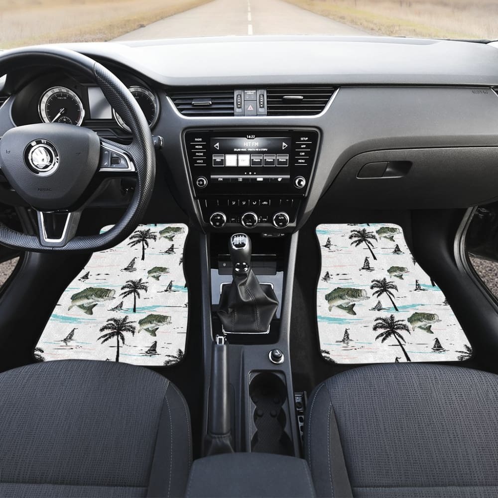 Largemouth Bass Fishing Patterns Car Floor Mats 211007 - YourCarButBetter