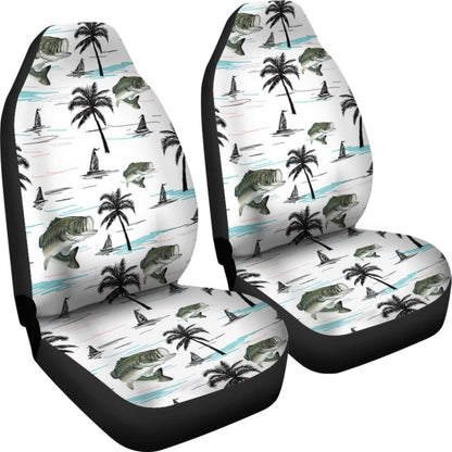 Largemouth Bass Fishing Patterns Car Seat Covers 211007 - YourCarButBetter