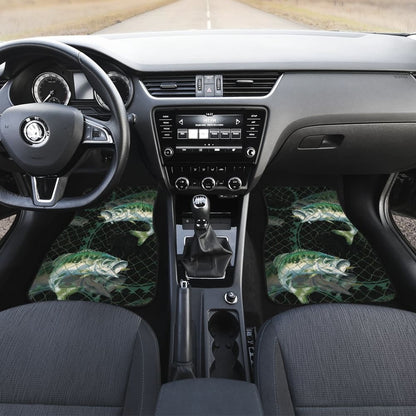 Largemouth Bass In The Net Fishing Car Floor Mats 182417 - YourCarButBetter