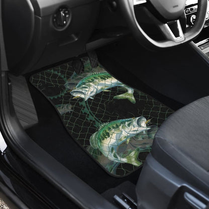 Largemouth Bass In The Net Fishing Car Floor Mats 182417 - YourCarButBetter