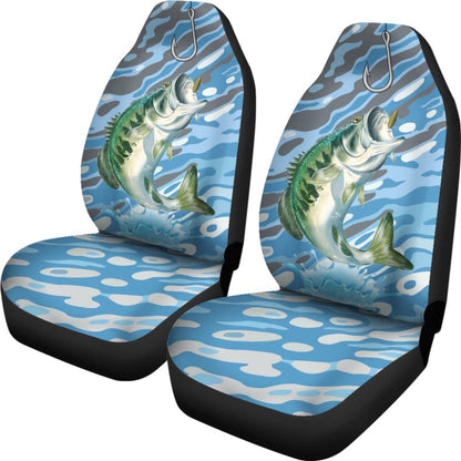 Largemouth Bass On The Water Fishing Car Seat Covers 182417 - YourCarButBetter