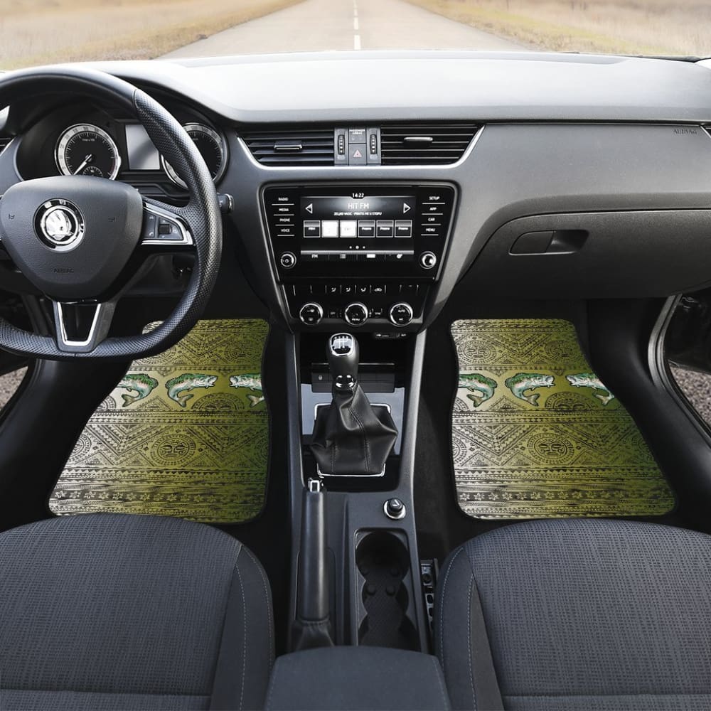 Largemouth Bass Skin Color Boho Pattern Fishing Car Floor Mats 182417 - YourCarButBetter