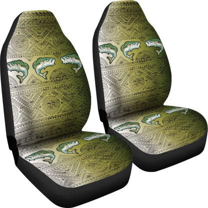 Largemouth Bass Skin Color Boho Pattern Fishing Car Seat Covers 182417 - YourCarButBetter