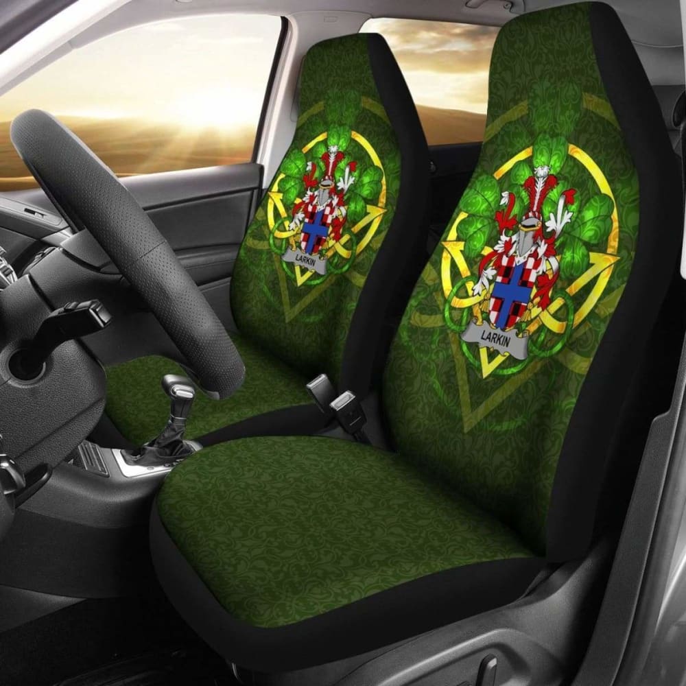 Larkin Or O’Larkin Ireland Car Seat Cover Celtic Shamrock (Set Of Two) 154230 - YourCarButBetter