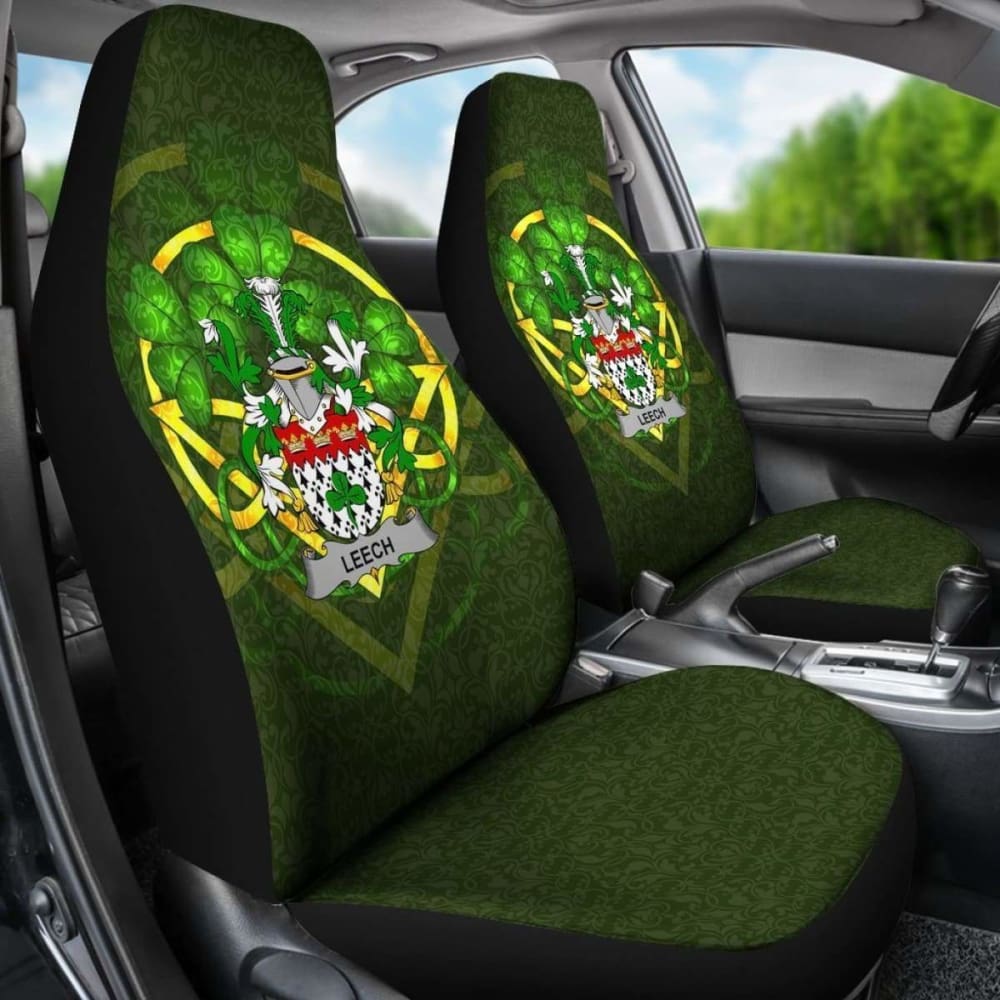 Leech Ireland Car Seat Cover Celtic Shamrock (Set Of Two) 154230 - YourCarButBetter