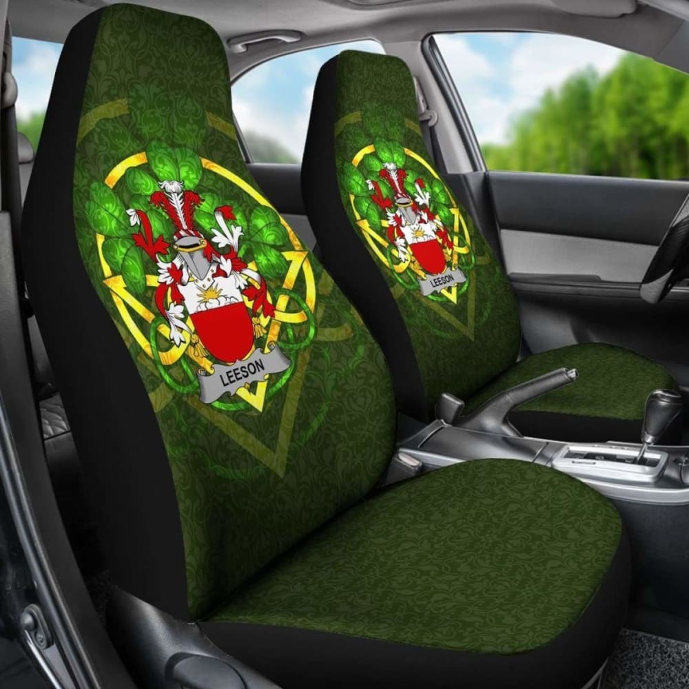 Leeson Ireland Car Seat Cover Celtic Shamrock (Set Of Two) 154230 - YourCarButBetter