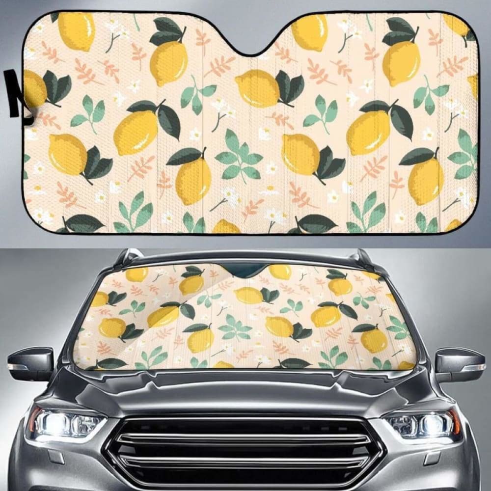 Lemon Flower Leave Pattern Car Auto Sun Shades 182102 - YourCarButBetter