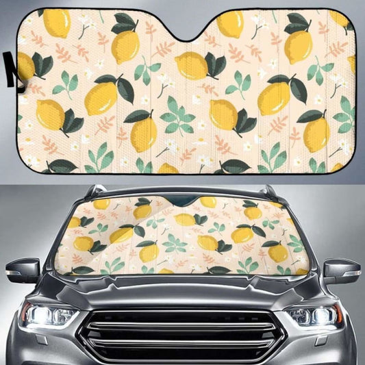 Lemon Flower Leave Pattern Car Auto Sun Shades 182102 - YourCarButBetter