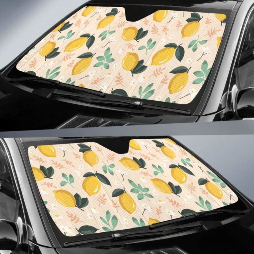 Lemon Flower Leave Pattern Car Auto Sun Shades 182102 - YourCarButBetter
