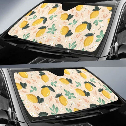 Lemon Flower Leave Pattern Car Auto Sun Shades 182102 - YourCarButBetter