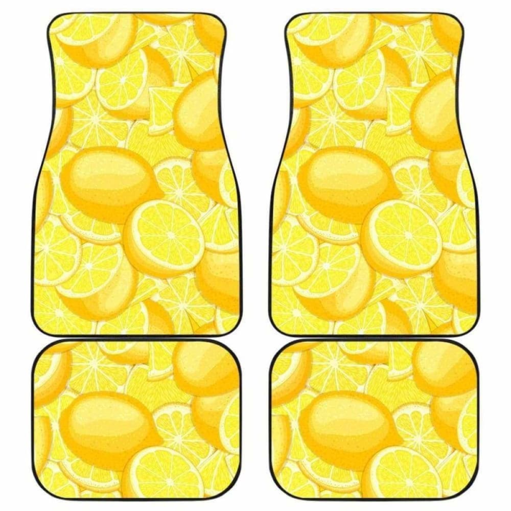Lemon Pattern Front And Back Car Mats 103131 - YourCarButBetter