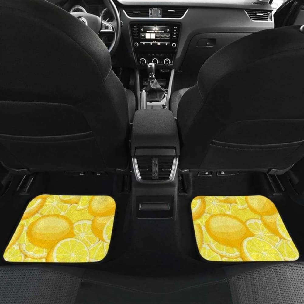 Lemon Pattern Front And Back Car Mats 103131 - YourCarButBetter