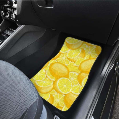 Lemon Pattern Front And Back Car Mats 103131 - YourCarButBetter