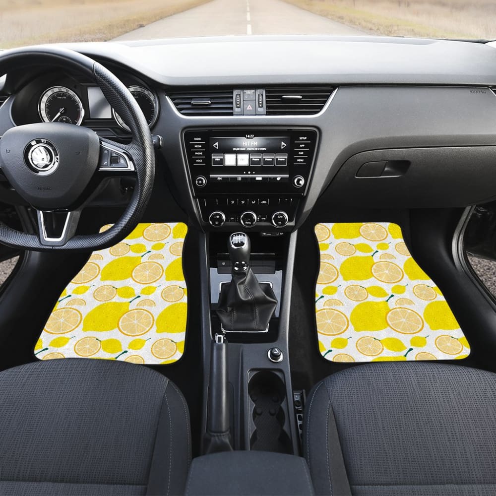 Lemon Pattern Print Car Floor Mats 211008 - YourCarButBetter