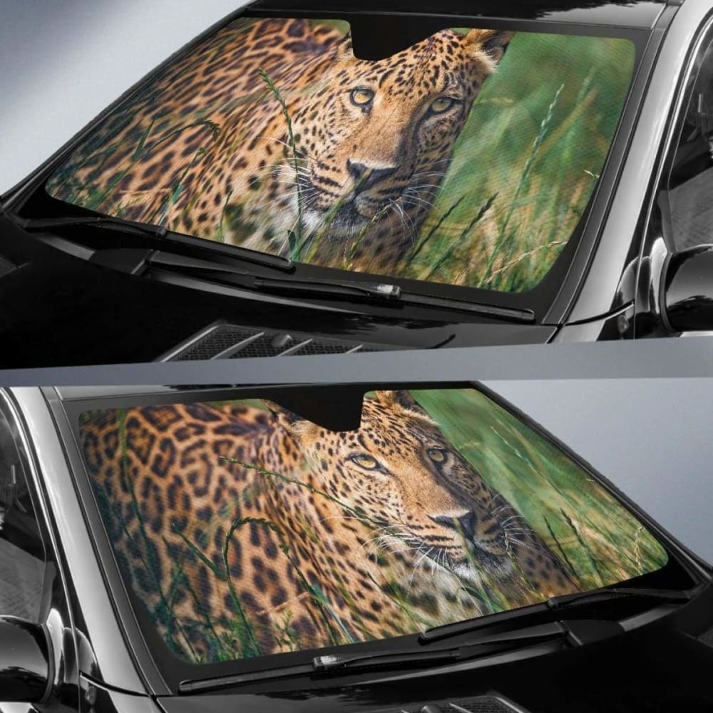 Leopard Grass Calm Hd 4K Car Sun Shade 172609 - YourCarButBetter
