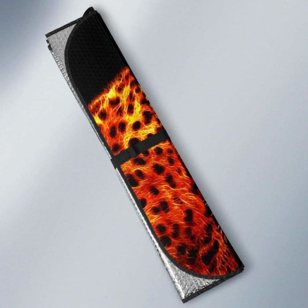 Leopard Ice Fire Car Sun Shades 172609 - YourCarButBetter
