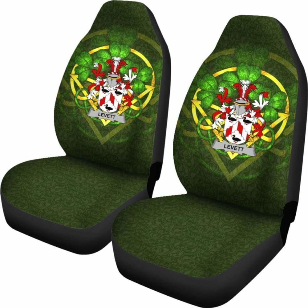 Levett Or Lyvett Ireland Car Seat Cover Celtic Shamrock (Set Of Two) 154230 - YourCarButBetter