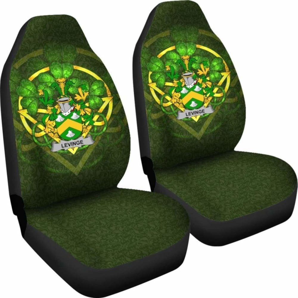 Levinge Or Levens Ireland Car Seat Cover Celtic Shamrock (Set Of Two) 154230 - YourCarButBetter