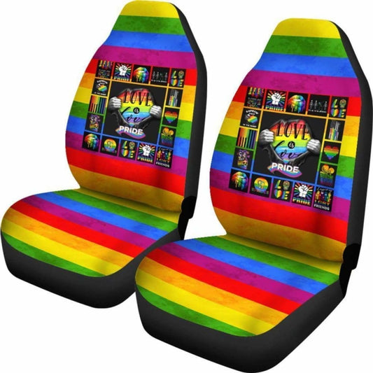 Lgbt Car Seat Covers - Lgbt Love Is Love Pride - 110424 - YourCarButBetter