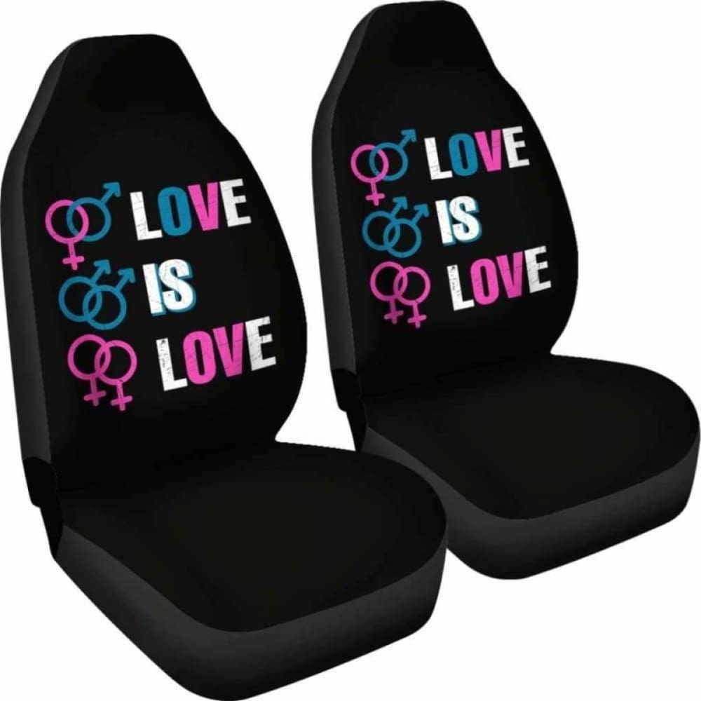 LGBT Pride Love Is Love Car Seat Covers 110424 - YourCarButBetter