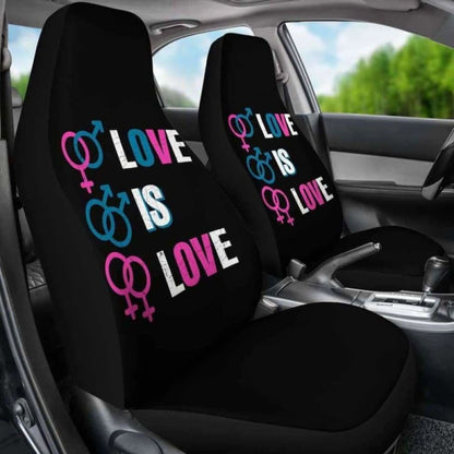 LGBT Pride Love Is Love Car Seat Covers 110424 - YourCarButBetter