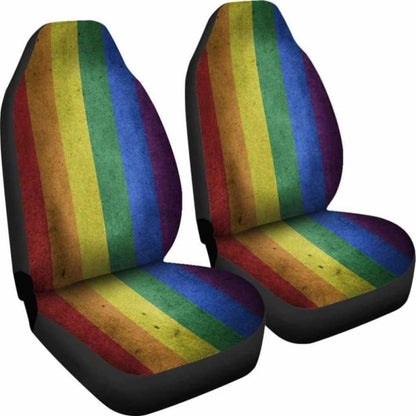 LGBT Pride Lovers Distressed Flag Car Seat Covers 110424 - YourCarButBetter