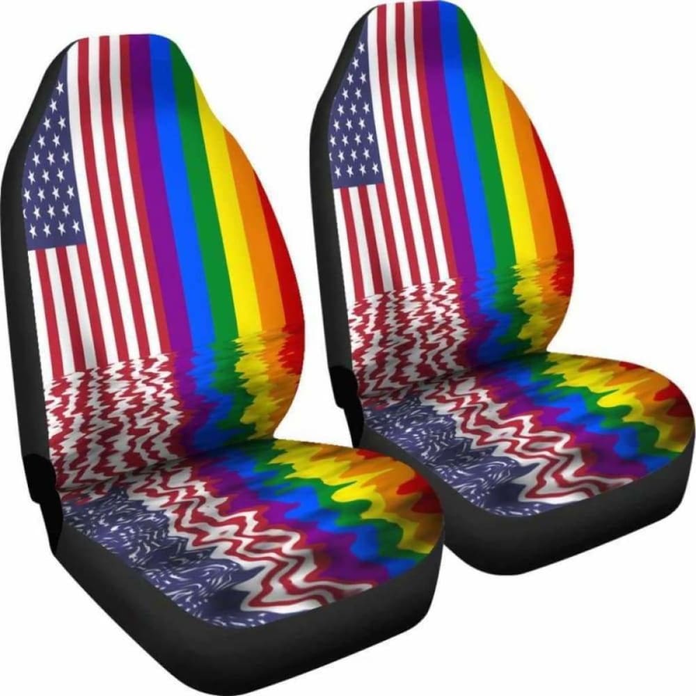 LGBT Pride Lovers Rainbow Flag Car Seat Covers 110424 - YourCarButBetter