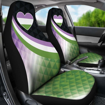 Lgbt S Car Seat Covers - Genderqueer Flag - 110424 - YourCarButBetter
