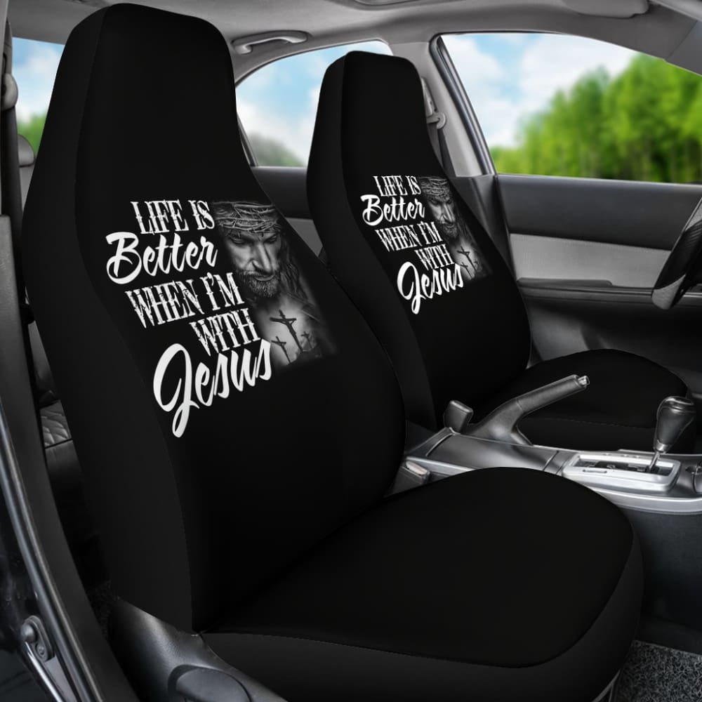 Life Is Better When I’m With Jesus Christian Car Seat Covers 211507 - YourCarButBetter