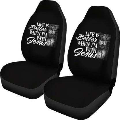 Life Is Better When I’m With Jesus Christian Car Seat Covers 211507 - YourCarButBetter