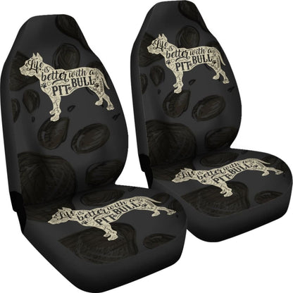 Life Is Better With A Pit Bull Car Seat Covers 174510 - YourCarButBetter
