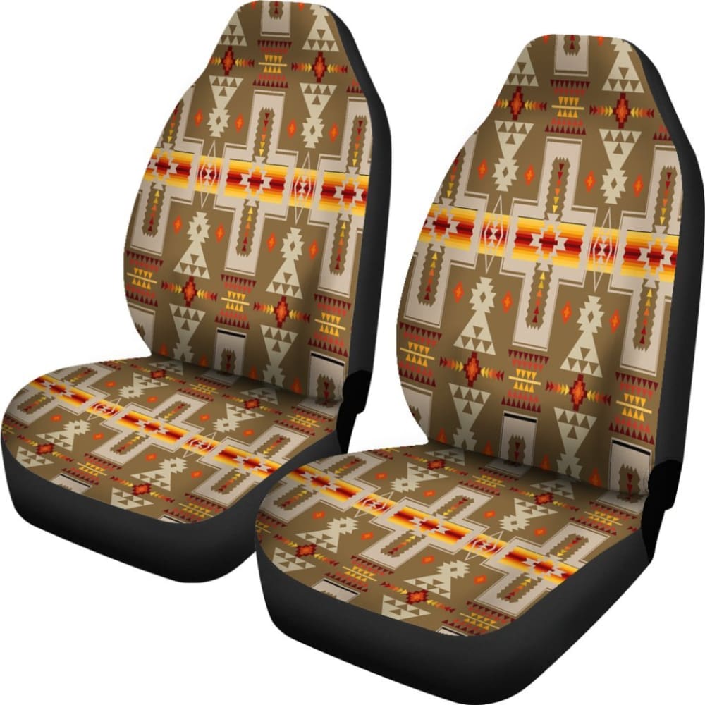 Light Brown Tribe Design Native American Car Seat Covers 093223 - YourCarButBetter