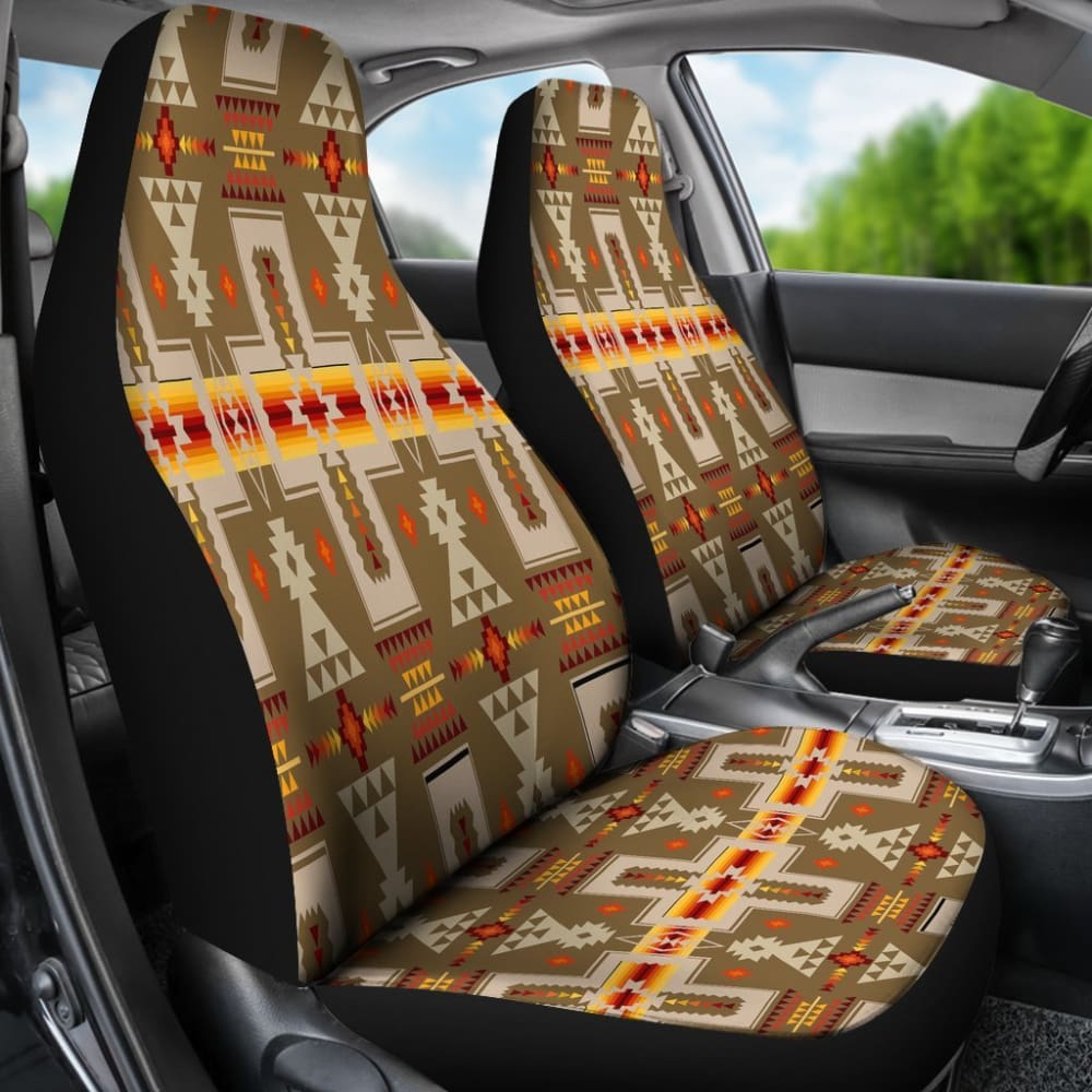 Light Brown Tribe Design Native American Car Seat Covers 093223 - YourCarButBetter