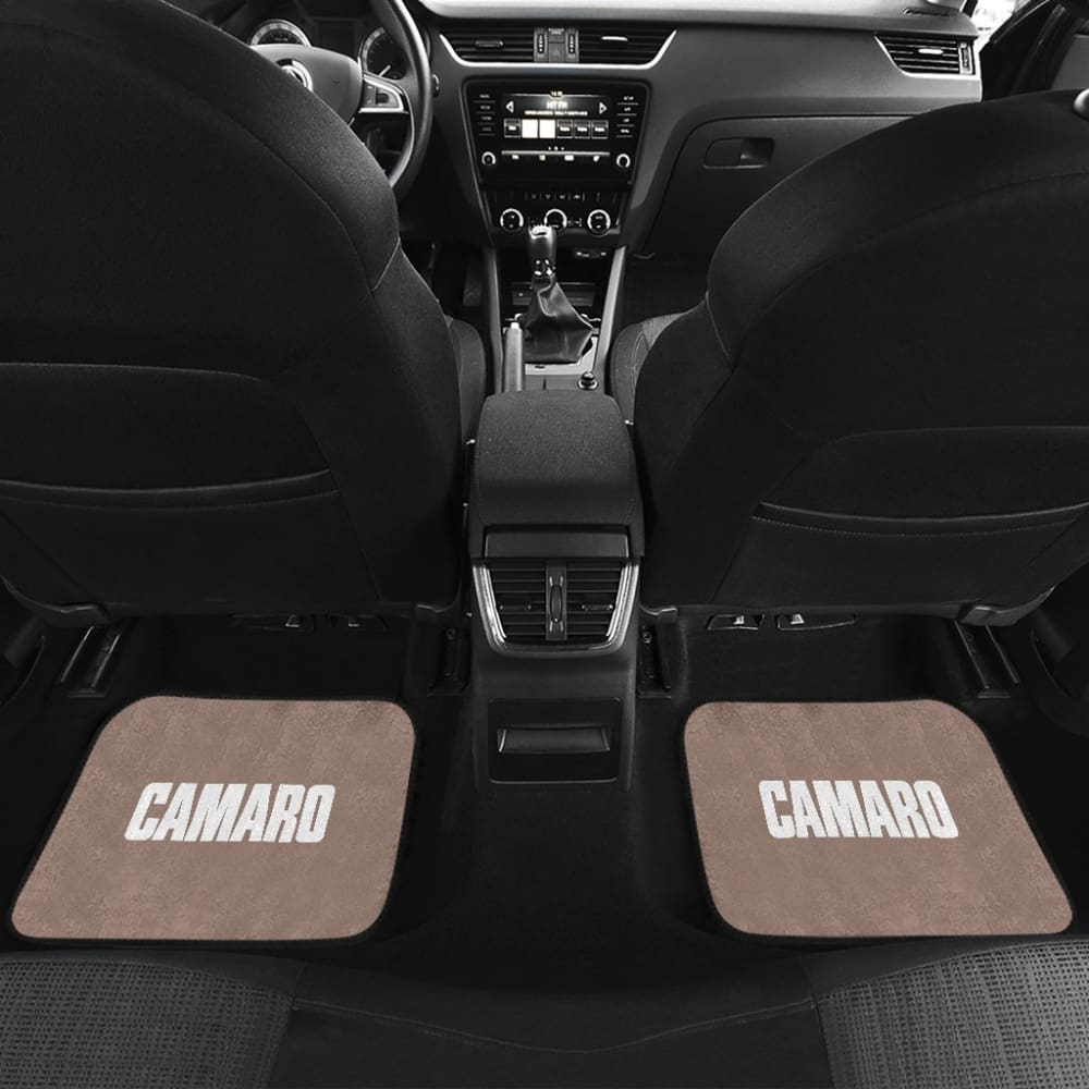 Light Gray Camaro White Letter Car Floor Mats 211004 - YourCarButBetter